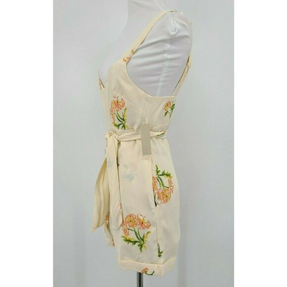New Flynn Skye Romy Pastel Stems Romper Womens Small Ivory Floral - Picture 5 of 7